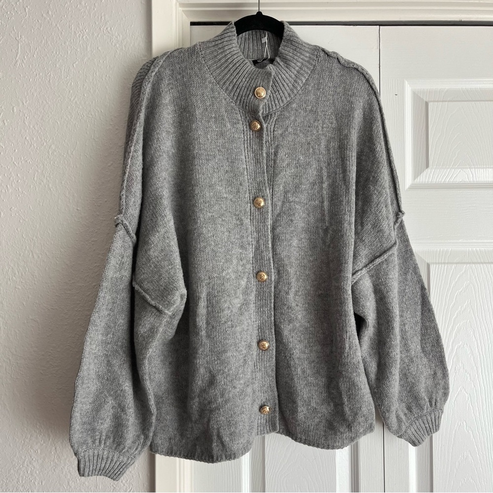 PRETTYGARDEN Wool Blend Oversized Sweater Cardigan